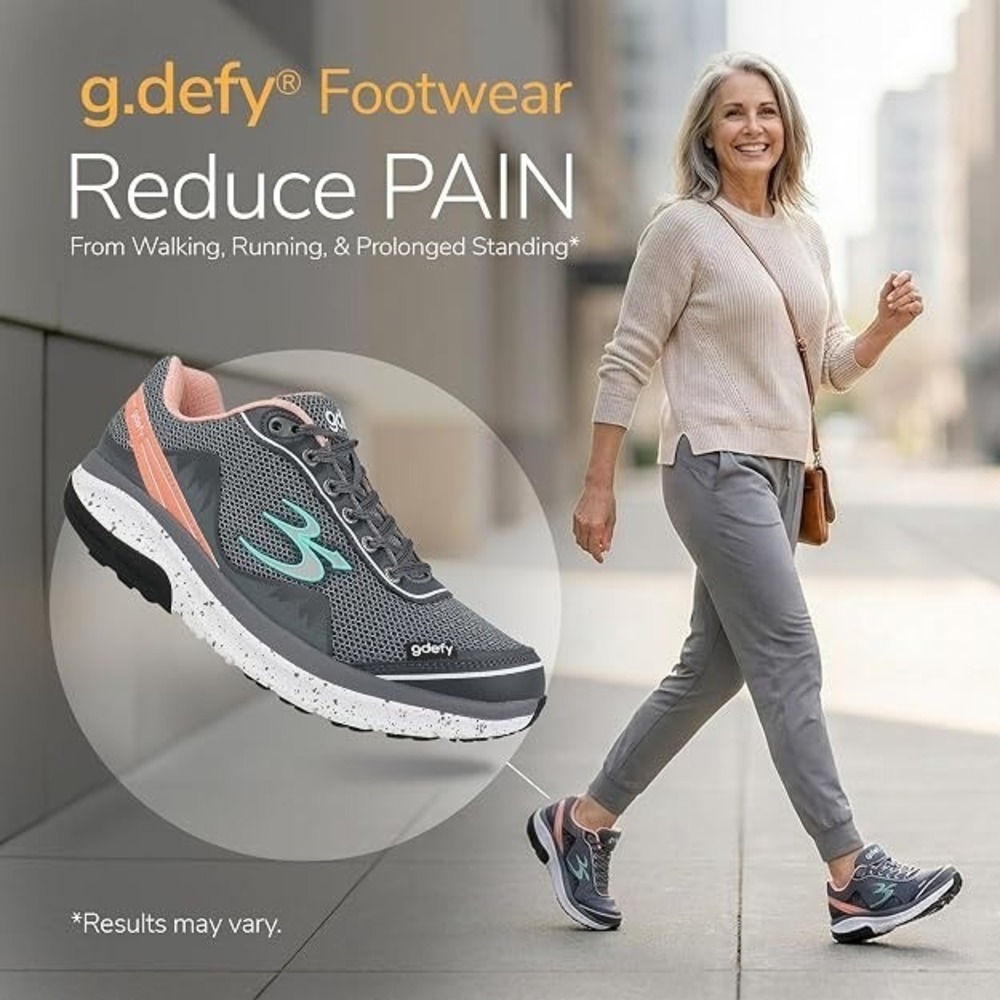Gravity Defyer G-defy Orthopedic Walking Sneakers Women's Size 8 Shoes Gray Pink - Picture 2 of 16